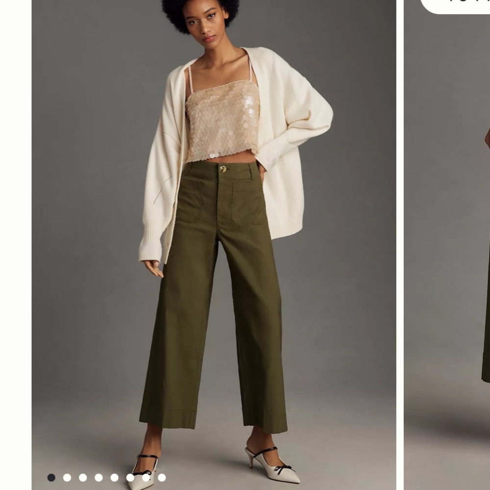 Maeve Olive Wide Leg Pants